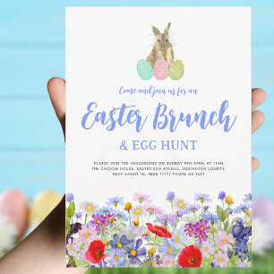 Easter Brunch and Egg Hunt Boho Wildfower Invitation