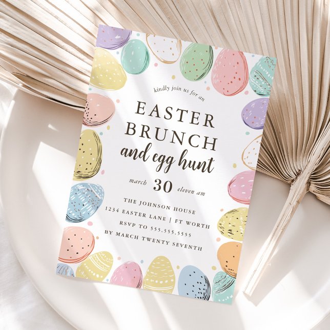 Easter Brunch and Egg Hunt Easter Holiday Invitation (Creator Uploaded)