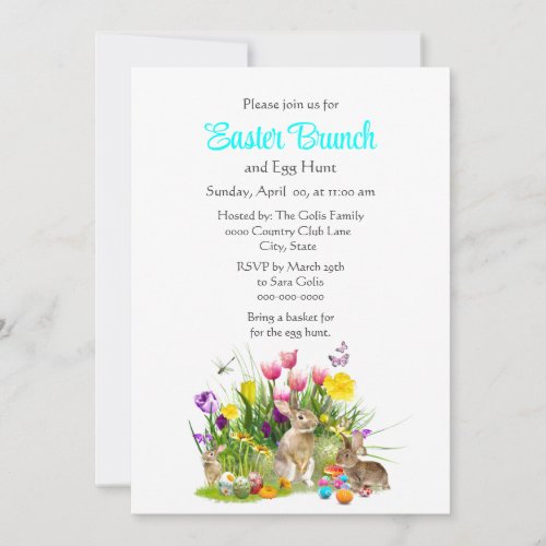 Easter Brunch and Egg Hunt Holiday  Invitation