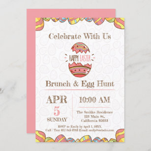 Easter Brunch and Egg Hunt Party Invitation. Invitation