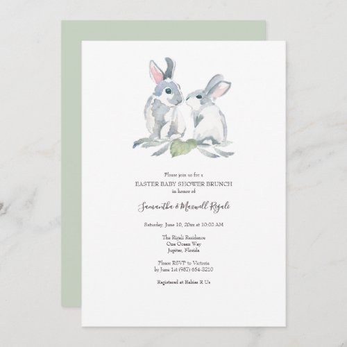 Easter Brunch Baby Shower Gender Neutral Invitation