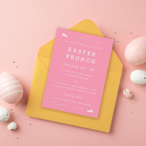 Easter Brunch Bunny  Easter Party Invitation