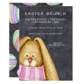 Easter Brunch Bunny Rabbit in Scarf Card
