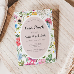 Easter Brunch Colorful Floral Invitation
