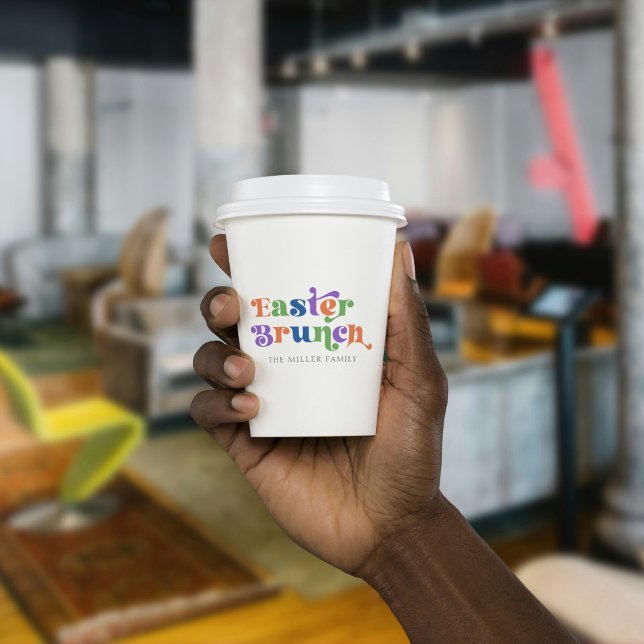 Easter Brunch Colorful Retro Typography Paper Cups (Creator Uploaded)