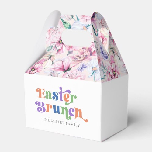 Easter Brunch Colorful Typography Flowers Pattern Favor Boxes