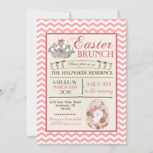 Easter Brunch Easter Egg Hunt birthday Invitation