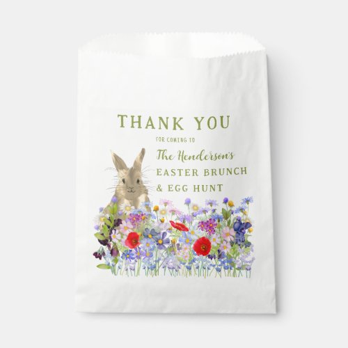 Easter Brunch Egg Hunt Bunny Floral Thank You Favor Bag