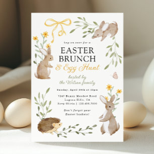 Easter Brunch & Egg Hunt Bunny Spring Florals Invitation