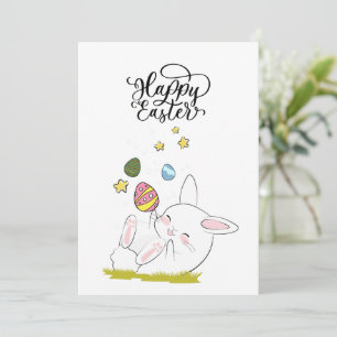Easter Brunch & Egg Hunt   Cute Bunny Easter eggs Invitation