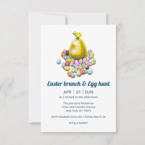 Easter brunch  Egg Hunt Easter Invitation