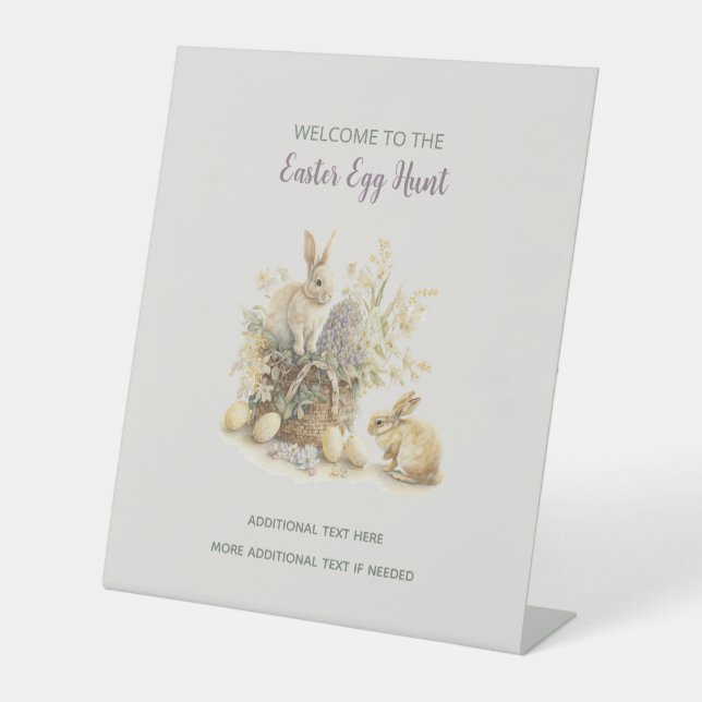 Easter Brunch Egg Hunt Food Table Pedestal Sign (Front)