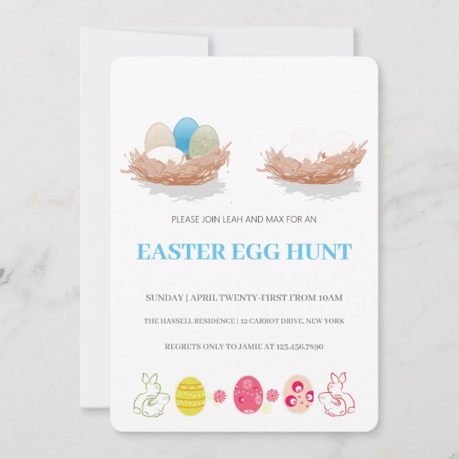 Easter Brunch Egg Hunt Invitation (Front)