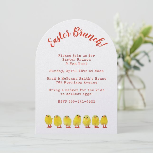 Easter Brunch & Egg Hunt Invitation (Standing Front)