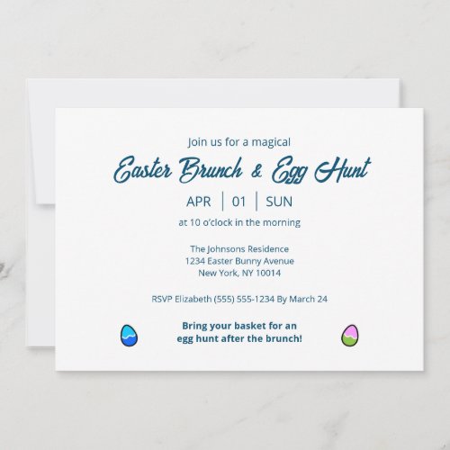 Easter brunch  Egg Hunt Invitation