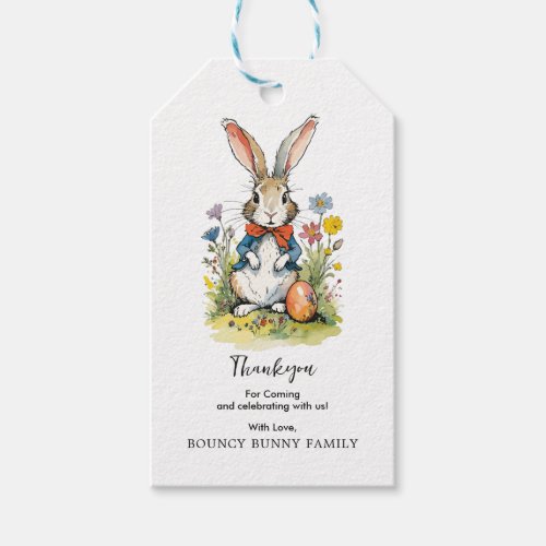 Easter Brunch  Egg Hunt  Wildflower Bunny Gift Tags