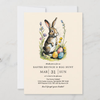 Easter Brunch & Egg Hunt | Wildflower Bunny Invitation