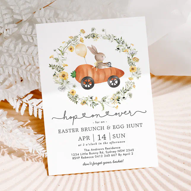 Easter Brunch & Egg Hunt | Wildflower Bunny Invitation
