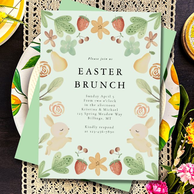 Easter Brunch Floral Fruits Invitation (Creator Uploaded)