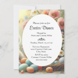 Easter Brunch Floral Pastel  Invitation