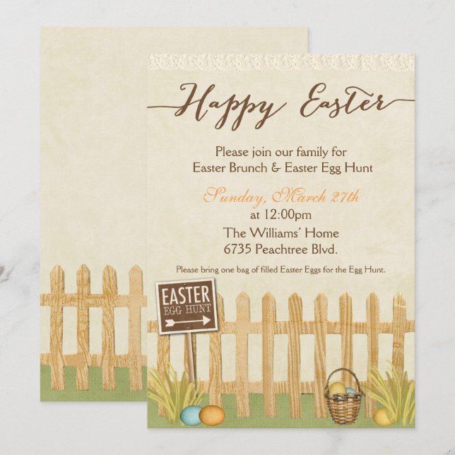 Easter Brunch Invitation (Front/Back)