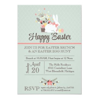 Easter Brunch Invitation, Easter Egg Hunt Invite