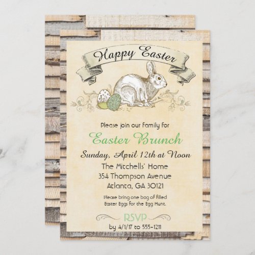 Easter Brunch Invitation_Rabbit Invitation