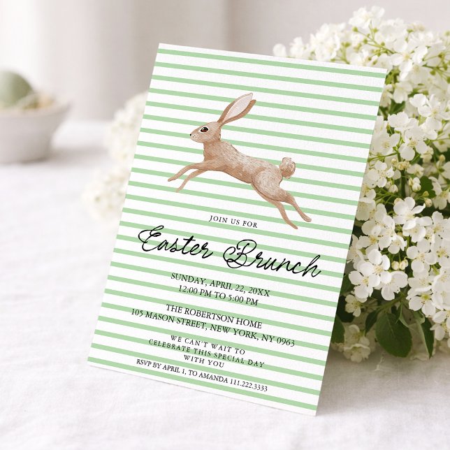 Easter Brunch Invitation with Vintage Rabbit (Creator Uploaded)