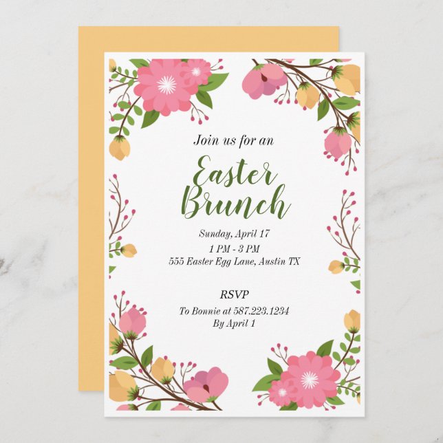Easter Brunch Party Invitation (Front/Back)