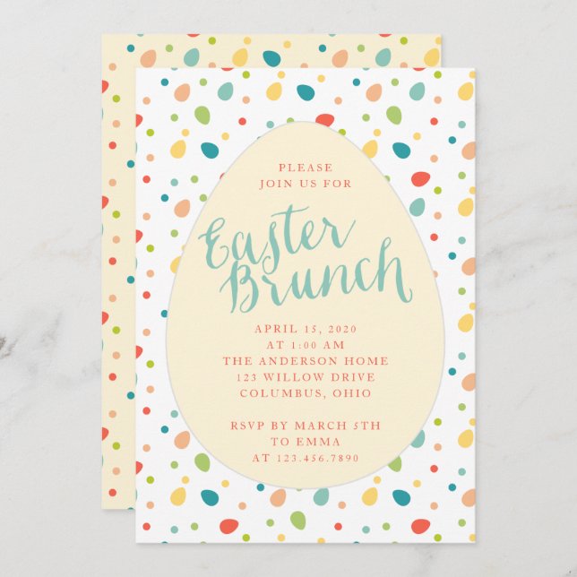 Easter Brunch Party Invitation (Front/Back)