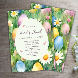 Easter Brunch Watercolor Eggs Invitation