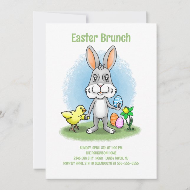 Easter brunch with the Easter bunny Invitation (Front)