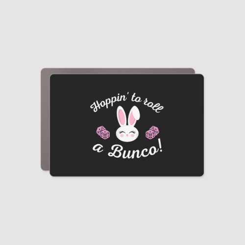 Easter Bunco Hoppin To Roll A Bunco Dice Bunny Car Magnet