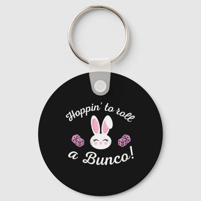Easter Bunco Hoppin To Roll A Bunco Dice Bunny  Keychain (Front)