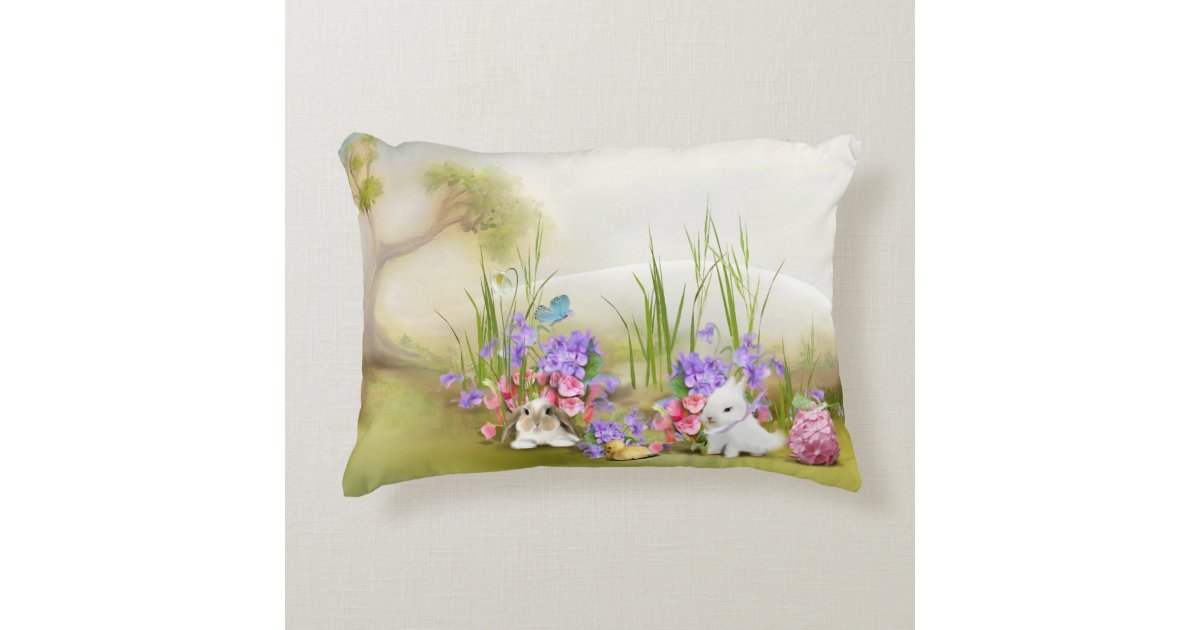 Easter Bunnies Accent Pillow | Zazzle