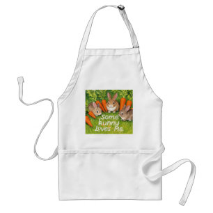 Easter Bunnies and Carrots Adult Apron