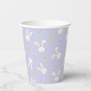 Easter Bunnies and Carrots Lavender Spring Paper Cups