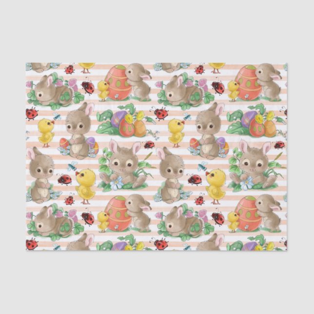Easter Bunnies And Chicks Tissue Paper (Front)
