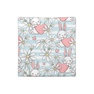 Easter Bunnies and Daisies Cloth Napkin