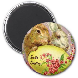 Easter Bunnies and Egg Vintage Magnet