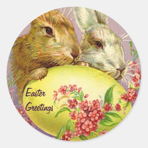 Easter Bunnies and Egg Vintage Stickers