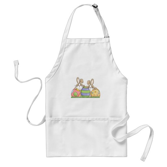 easter bunnies and eggs adult apron