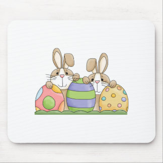 easter bunnies and eggs mouse pad