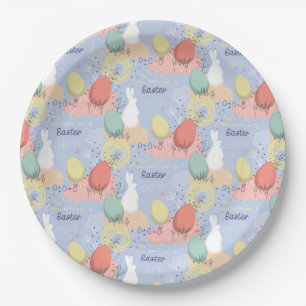 Easter Bunnies and Eggs Paper Plates