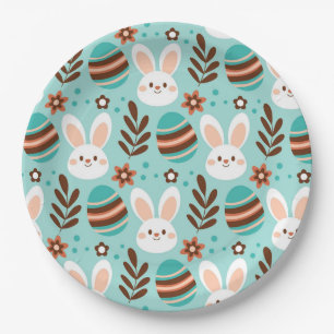 Easter Bunnies and Eggs Paper Plates