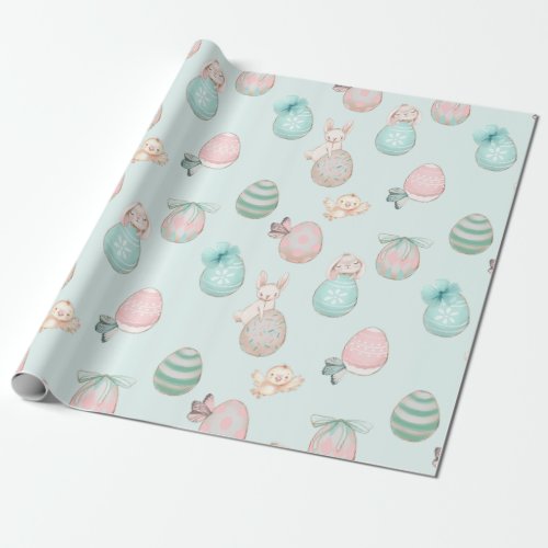 Easter Bunnies and Eggs Wrapping Paper