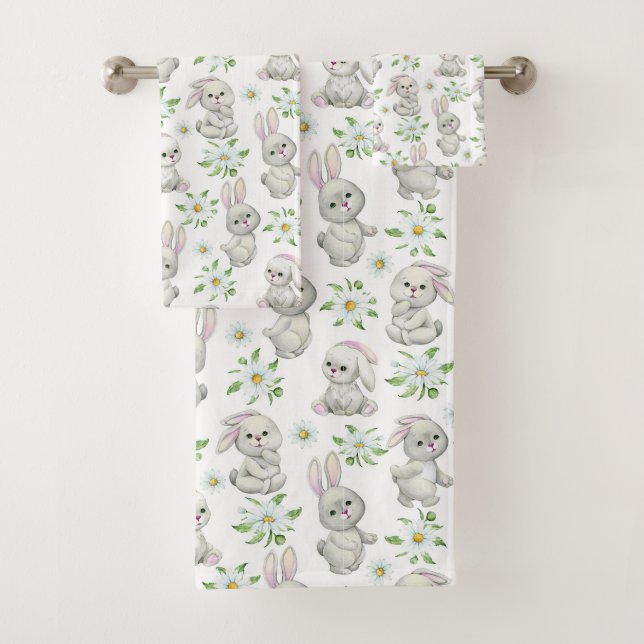 Easter Bunnies Bath Towel Set (Insitu)