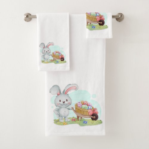 Easter Bunnies Bath Towel Set
