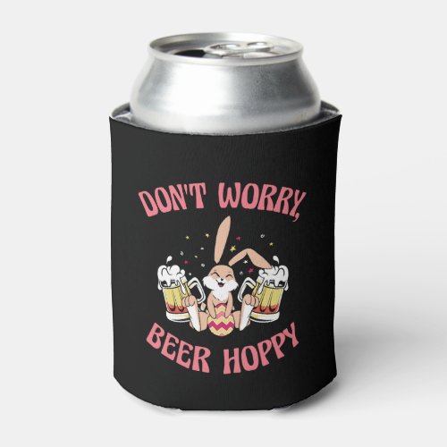 Easter Bunnies Beer Drinking Holiday Rabbit  Can Cooler