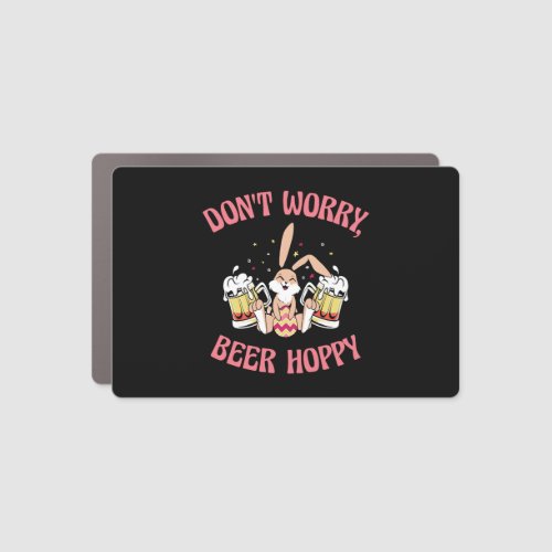 Easter Bunnies Beer Drinking Holiday Rabbit  Car Magnet